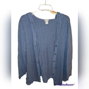 J Jill Large Women's Hooded Cardigan